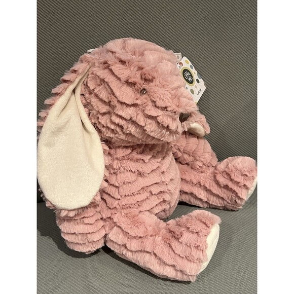 Little Me Dusty Mauve Pink Bunny Plush Floppy Ears Whimsical Toy Ribbed Texture - Picture 3 of 8